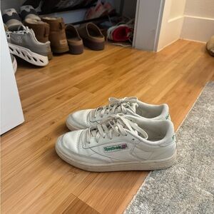 Reebok White and Green Women's Sneakers